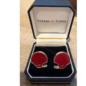 Tokens & Icons USC Trojans Football Helmet Game Used Sterling Silver Cufflinks